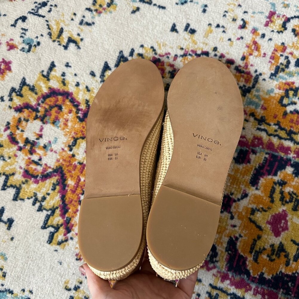 Vince Jalen Suede Leather Espadrille Loafers Womens Size 9M Roasted Cashew Boho - Picture 10 of 11
